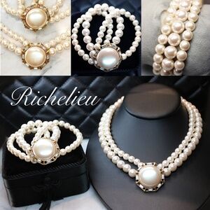 ⚜️ Richelieu Victoria Pearl Necklace & Bracelet